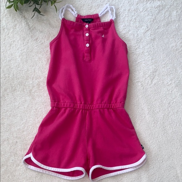 Nautica Other - Nautica Girls Hot Pink Romper 6 VGUC